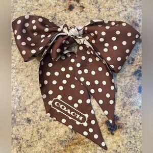 Coach Brown and Cream Polka Dot Bag/ Pony Tail Scarf